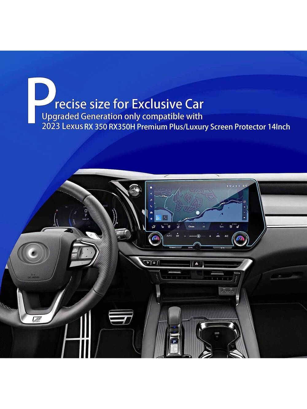 XXCIWP Lexus RX / TX 14" Screen Protector, 2023 Lexus RX 350, RX350H - Picture 2 of 6